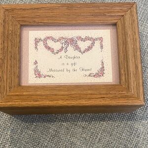 Vintage Wooden Keepsake Box with Heart Floral Design